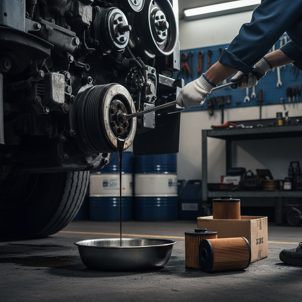 diesel engine oil and filter maintenance components